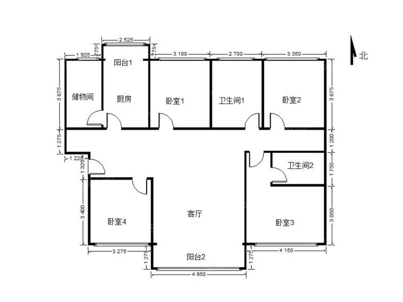 六号线 荞馨园四室一厅二卫 低楼层适合老人居住看房方便